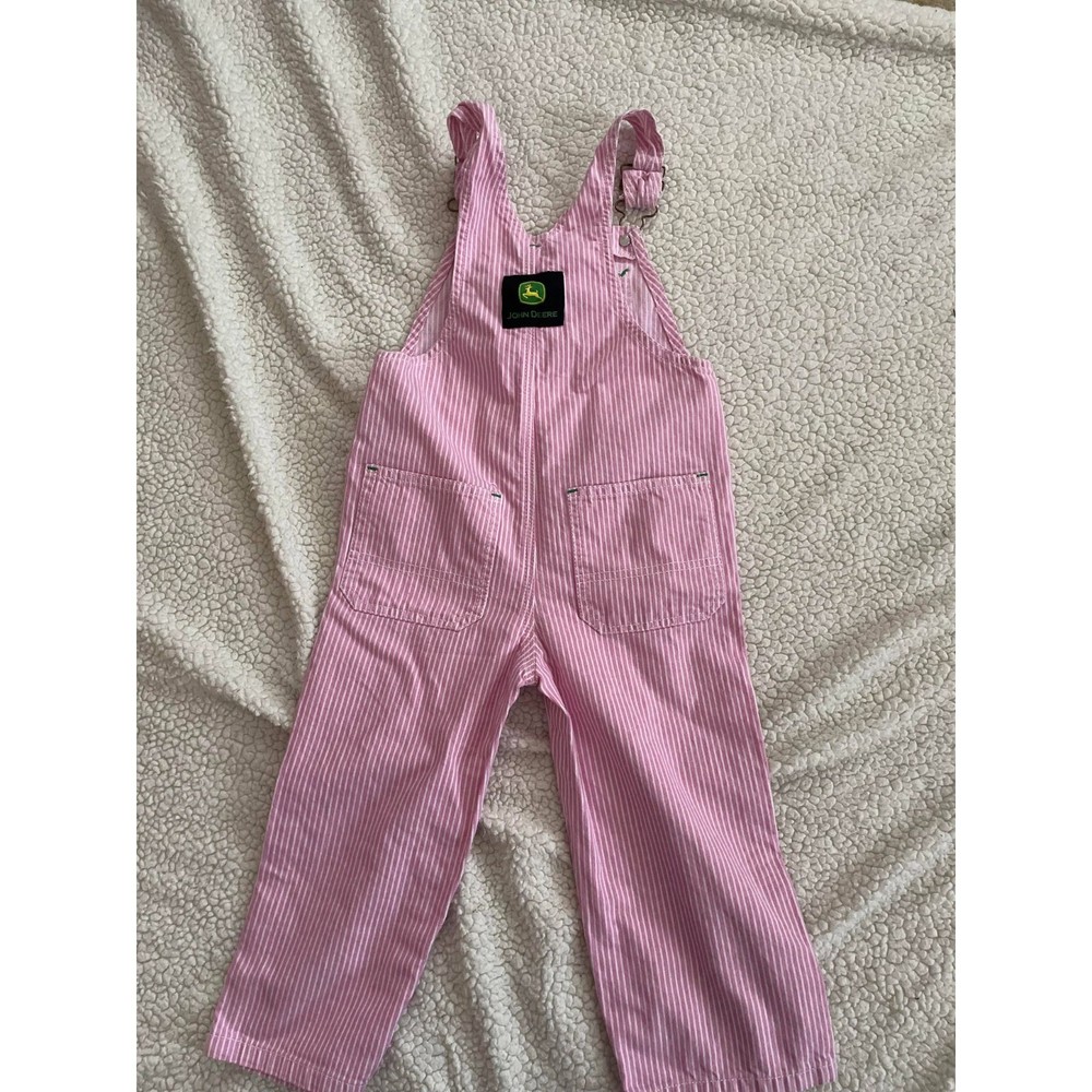John Deere 4T Overalls Pink and White Girls